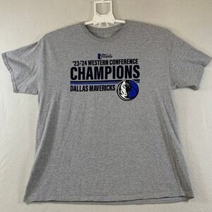 Dallas Mavericks Western Conference Champions 2023-24 NBA Finals T-Shirt Gray XL